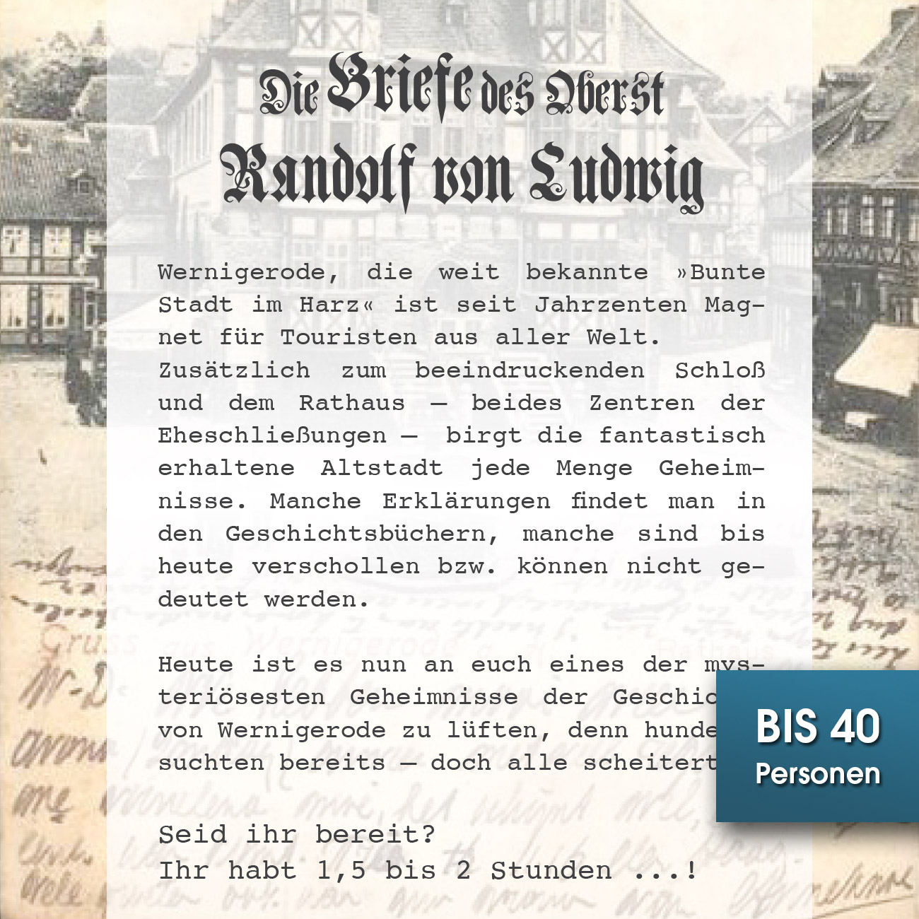Stadtrallye Wernigerode · Die Briefe ...